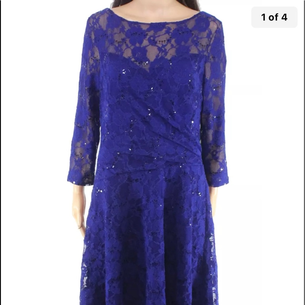 NWT Lauren Ralph Lauren sequin dress, size 16W. Navy Gorgeous, weddings and more